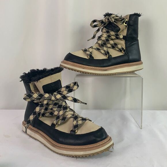 Kate Spade black tan lined winter boots - Picture 1 of 10